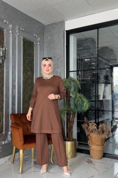 Leyli Takım Kahverengi