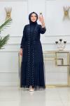 Hüma Abaya Lacivert